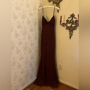 Elegant Burgundy Evening Gown